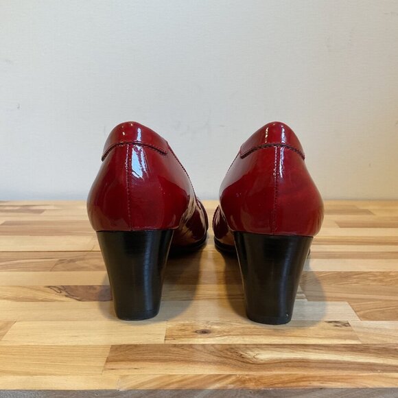 Ecco Red Patent Leather Womens Heels Size 37 office career woman feminine - Picture 2 of 15